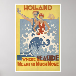 Holland Reiseplakat Niederlande Kunst Strand Poster