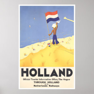 Holland-Reiseposter Niederlande Strand Kunst Druck Poster