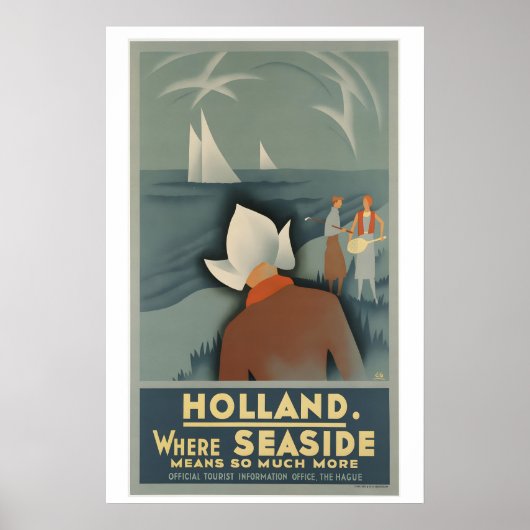 Holland Seaside Netherlands Vintage Travel Poster (Vorne)