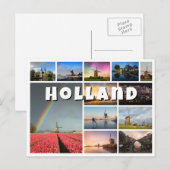 Holland Souvenir Foto Collage Postkarte (Vorne/Hinten)
