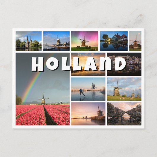 Holland Souvenir Foto Collage Postkarte (Vorderseite)
