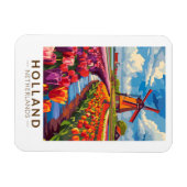 Holland Travel Art Vintag Magnet (Horizontal)