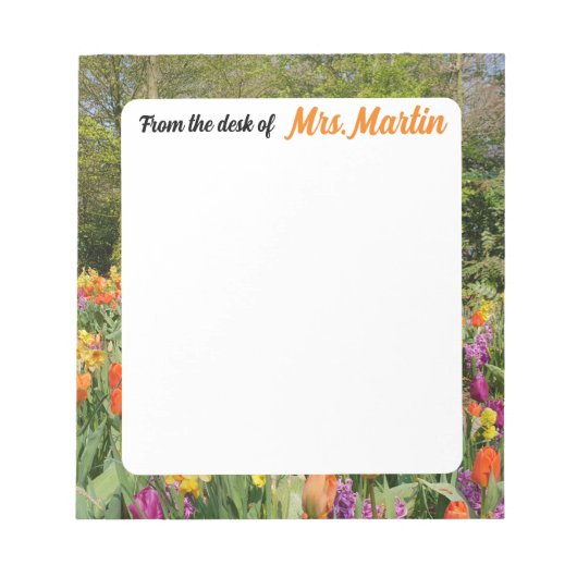Holland Tulip Garden Teacher Notepad Notizblock (Vorderseite)