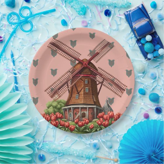 Holland Tulips Paper Plate Pappteller (Party)