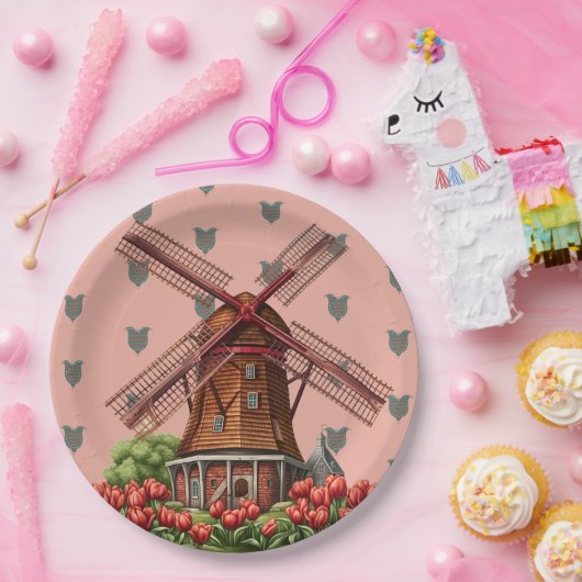 Holland Tulips Paper Plate Pappteller (Party)