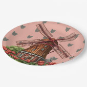 Holland Tulips Paper Plate Pappteller (Schrägansicht)