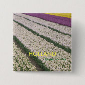 Holland Tulips Square Button (Vorderseite)