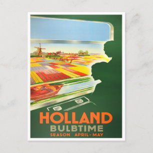 Holland Tulpenzeit Vintage Reise Postkarte