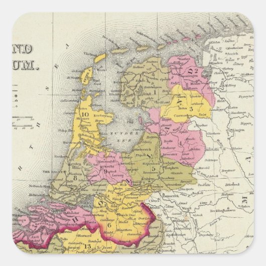 Holland und Belgien Quadratischer Aufkleber (Vorderseite)