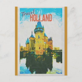Holland Vintag Castle Retro Travel Postkarte