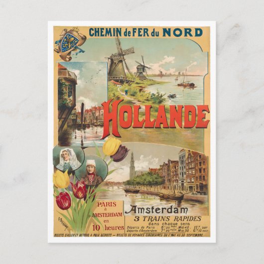 Holland Vintage Reise Postkarte (Vorderseite)
