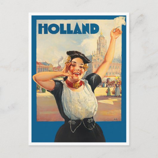 Holland Vintage Reise Postkarte (Vorderseite)