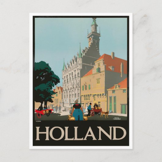 Holland Vintage Reise Postkarte (Vorderseite)
