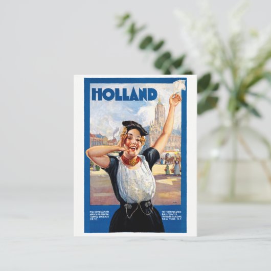 Holland - Vintage Travel Poster Postkarte (Stehend Vorderseite)