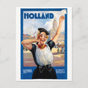 Holland - Vintage Travel Poster Postkarte