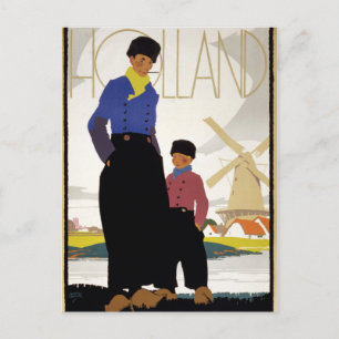 Holland Vintage Travel Poster wiederhergestellt Postkarte