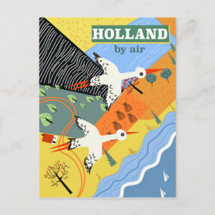 Holland Vintagen Urlaub auf dem Luftweg Postkarte