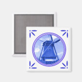 Holland Windmill Delft Blue Style Magnet (Vorderseite/Rückseite)