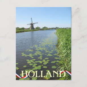 Holland Windmill entlang Canal Postcard Postkarte