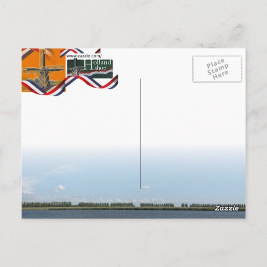 Holland Windmill entlang Canal Postcard Postkarte (Rückseite)