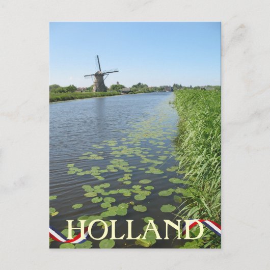 Holland Windmill entlang Canal Postcard Postkarte (Vorderseite)