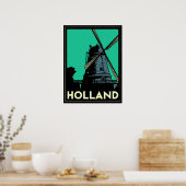 Holland Windmill europe art Deko Retroposter (Küche)