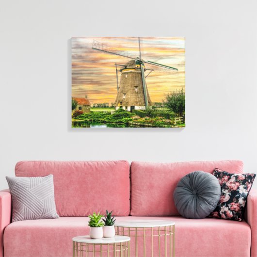 Holland Windmill Leinwanddruck (Insitu (Wohnzimmer))