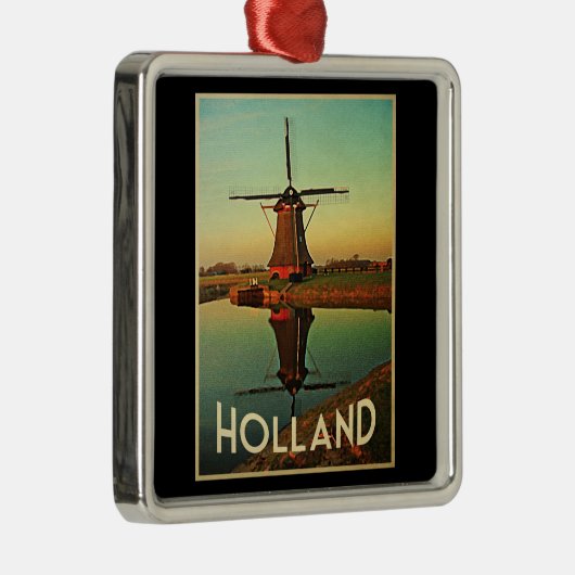 Holland Windmill Silbernes Ornament (Rechts)