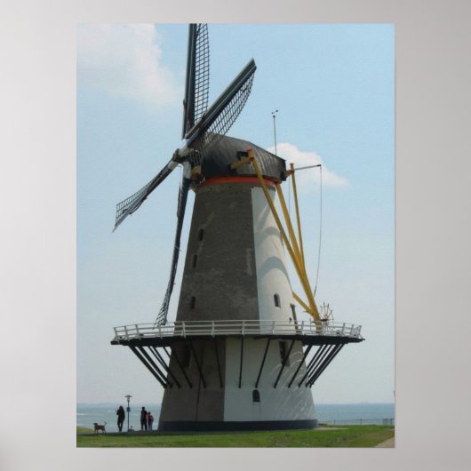 Holland windmill, Vlissingen, Niederlande Poster (Vorne)