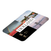 Holland Windmühle Landschaften Reise Foto Collage Magnet (Linke Seite)