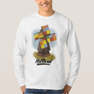 Holland-Windmühlen-Reiseposter T-Shirt