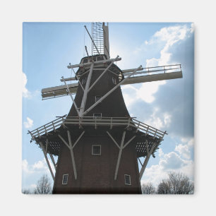 Holland-Windmühlen-Silhouette-Kühlschrankmagnet Magnet