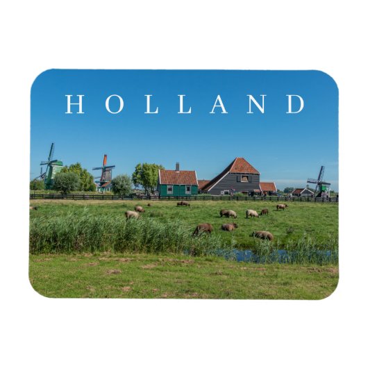 Holland Zaanse Schans Windmühlen sehen Kühlschrank Magnet (Horizontal)