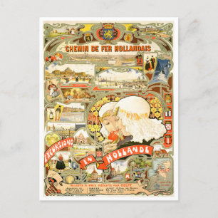 Holland Zuglinien Vintage-Reise-Postkarte Postkarte