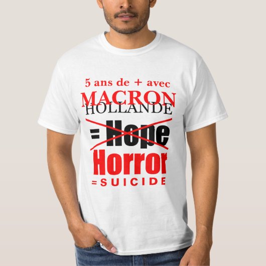 Hollande + Macron = Horror - White Men tee (Vorderseite)