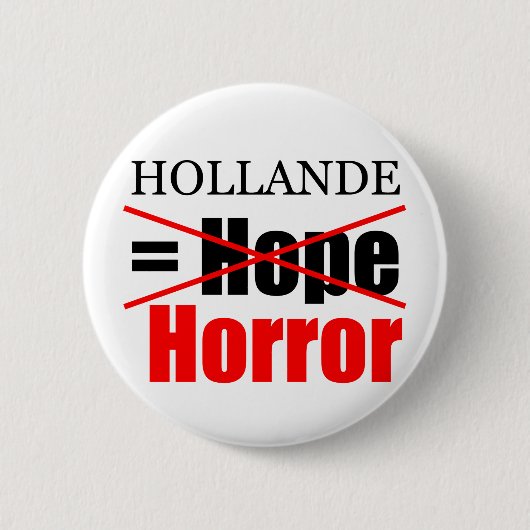Hollande nicht Hoffnung = Horror - r-Knopf Button (Vorderseite)