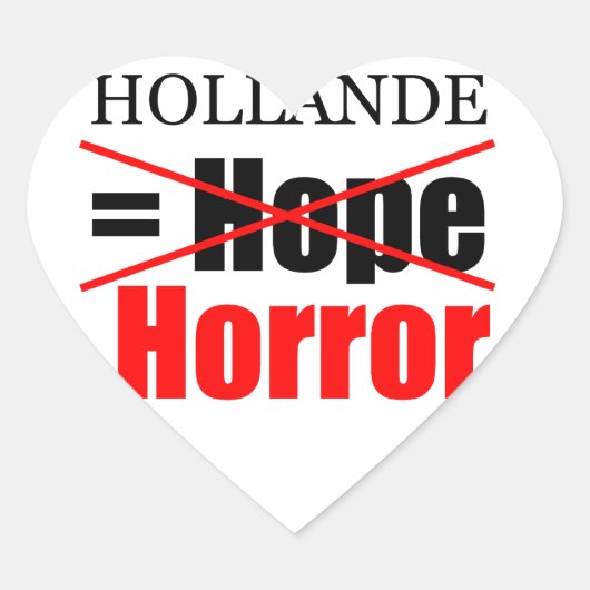 Hollande Not Hope = Horror - Heart Sticker (Vorderseite)