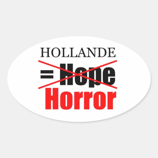 Hollande Not Hope = Horror - Oval Sticker (Vorderseite)