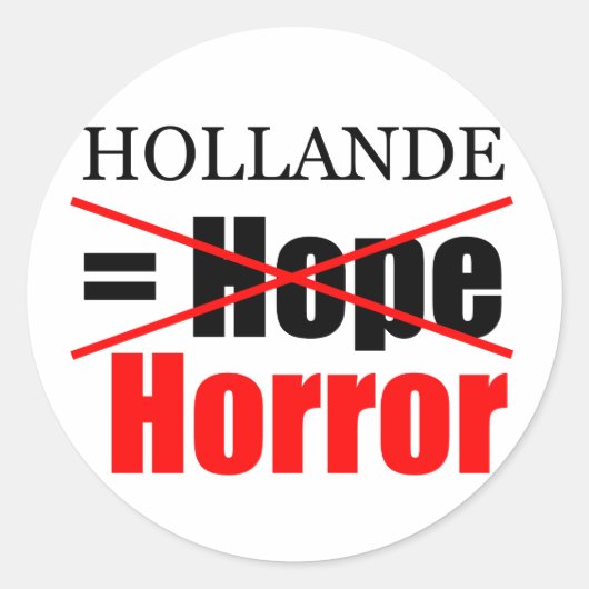 Hollande Not Hope = Horror - R Sticker (Vorderseite)