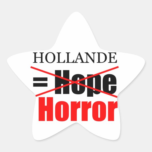 Hollande Not Hope = Horror - Star Sticker (Vorderseite)
