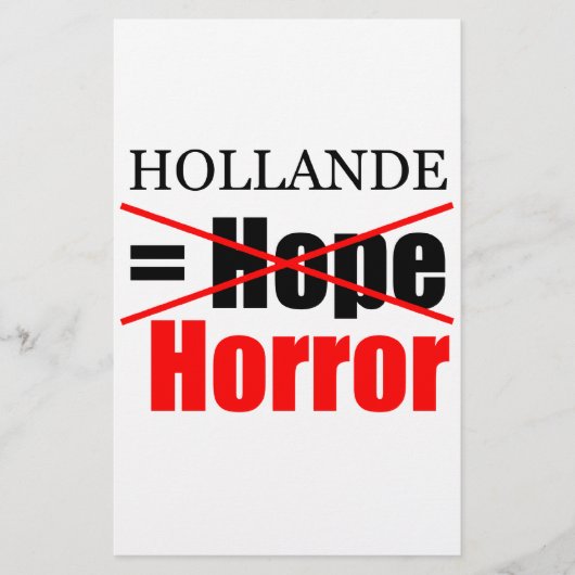 Hollande Not Hope = Horror - Stationierung Briefpapier (Vorderseite)