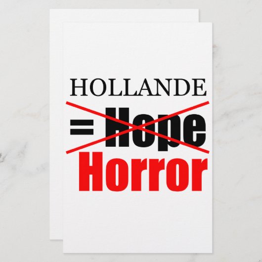 Hollande Not Hope = Horror - Stationierung Briefpapier (Vorne/Hinten)