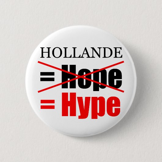 Hollande Not Hope = Hype !!!!!! Button (Vorderseite)