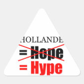 Hollande Not Hope = Hype !!!!!! Dreieckiger Aufkleber (Vorderseite)