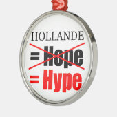 Hollande Not Hope = Hype !!!!!! Silbernes Ornament (Links)