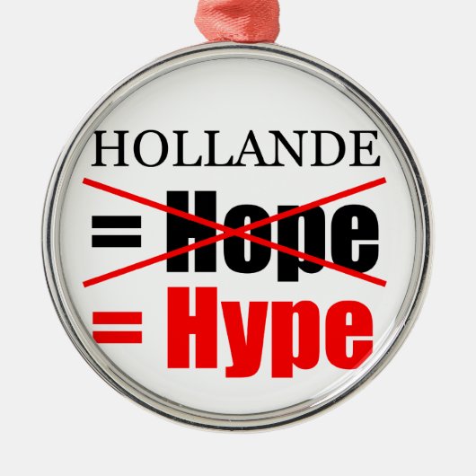 Hollande Not Hope = Hype !!!!!! Silbernes Ornament (Vorne)
