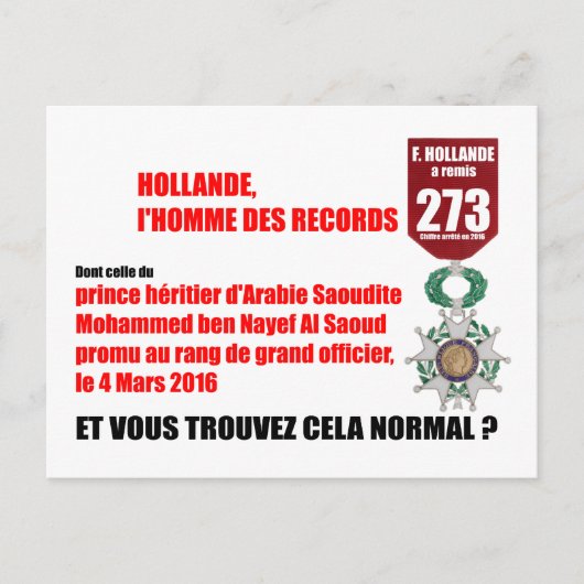 Hollande Record Legions d'Honneur - H Postcard Postkarte (Vorderseite)