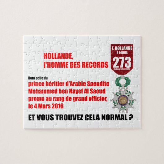Hollande Record Legions d'Honneur - Puzzle (Horizontal)
