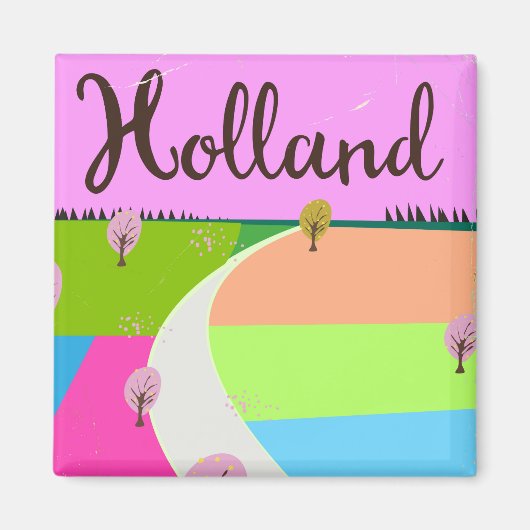 Holländer Felder Reiseplakat Magnet (Vorne)