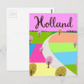 Holländer Felder Reiseplakat Postkarte (Vorne/Hinten)